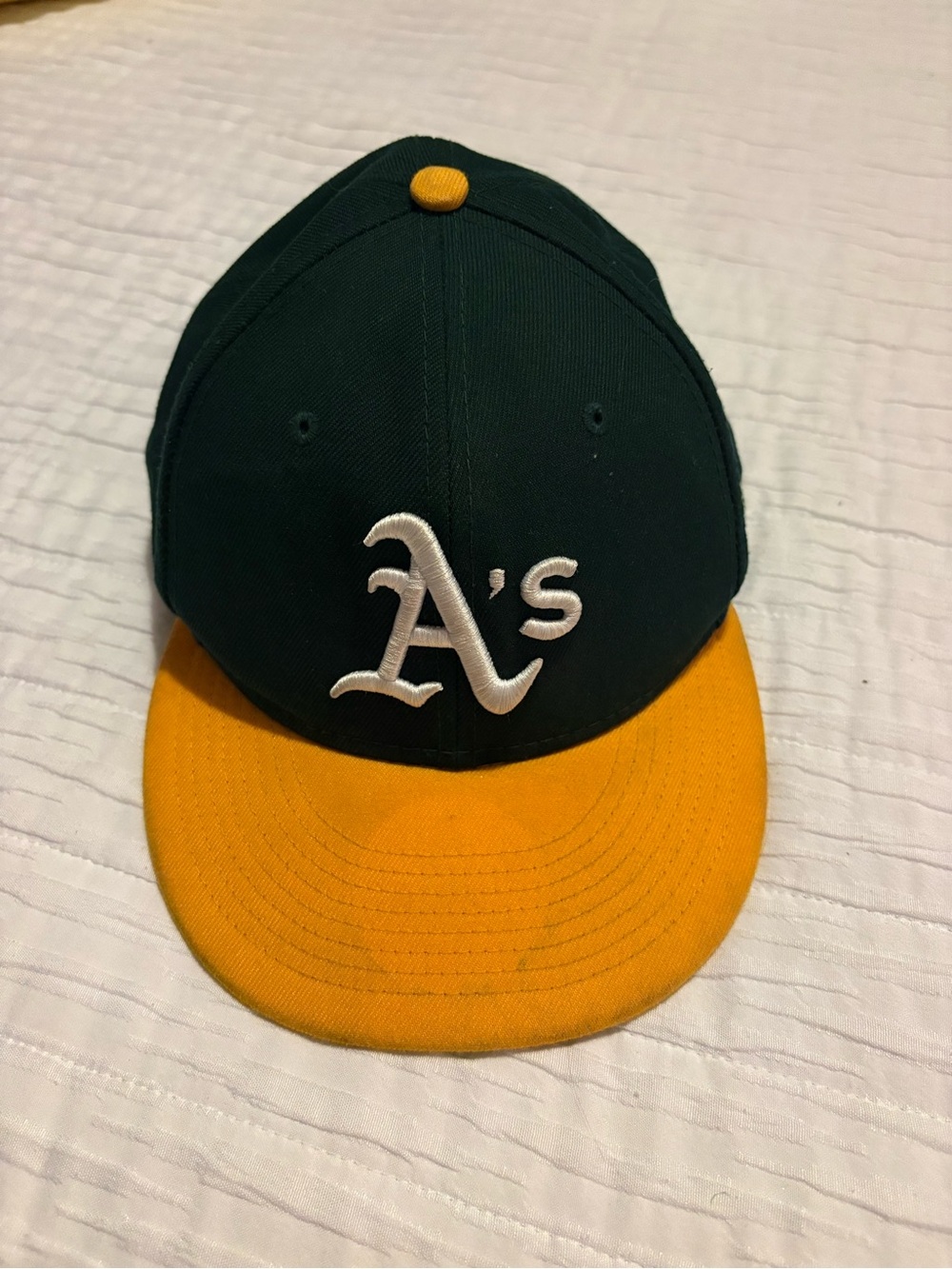 Men’s Green and Yellow Fitted Baseball Cap - without sticker. Sizing last slide